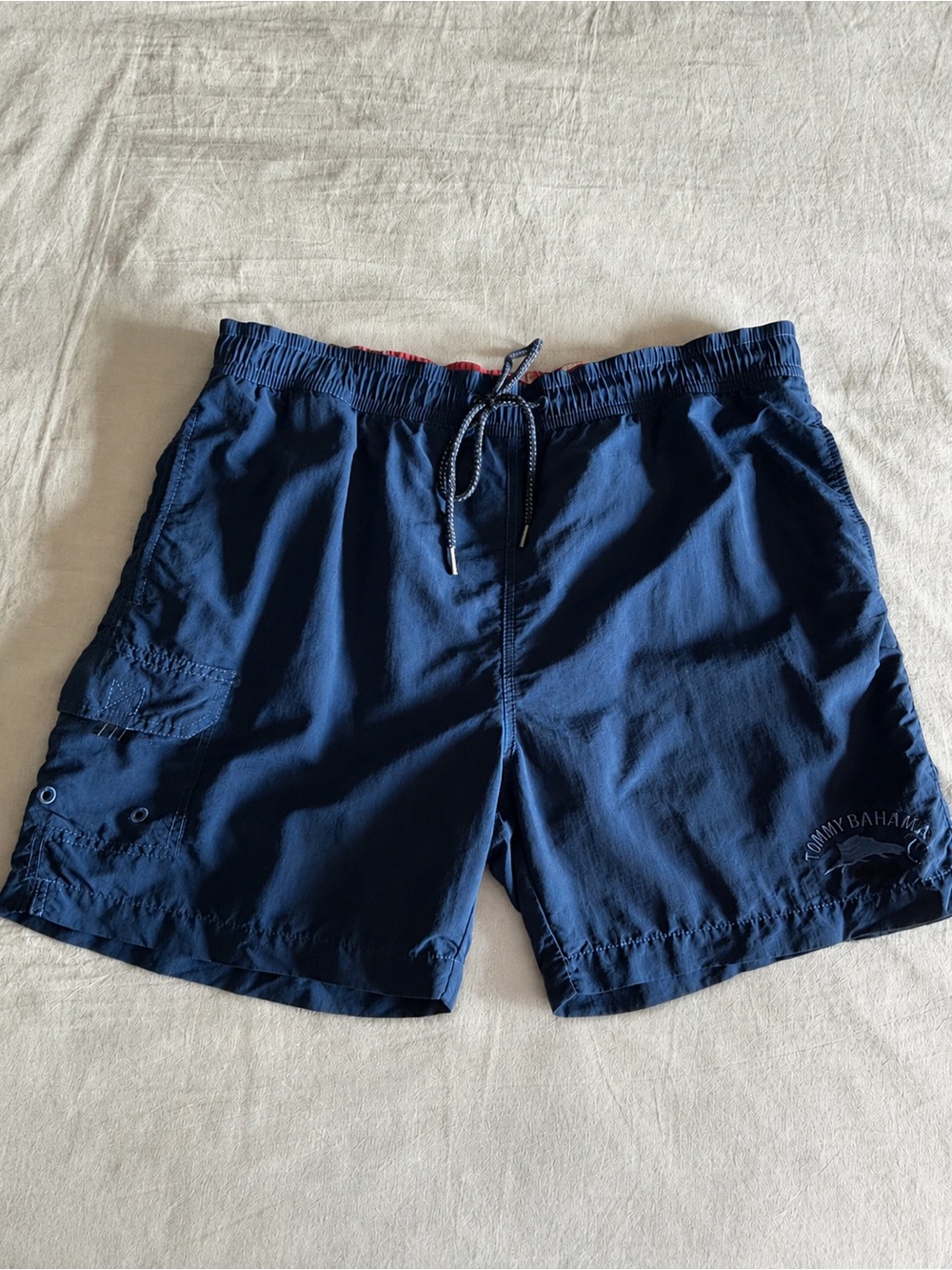 Tommy Bahama Navy Relax Embroidered Swim Shorts